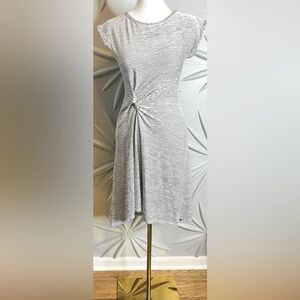Max Studio XS black & white twist knot dress w/high low effect. Bust 32”-34”